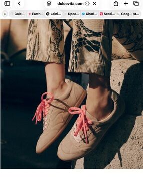 Dolce Vita Laini Sneakers Camel Suede Size 9.5